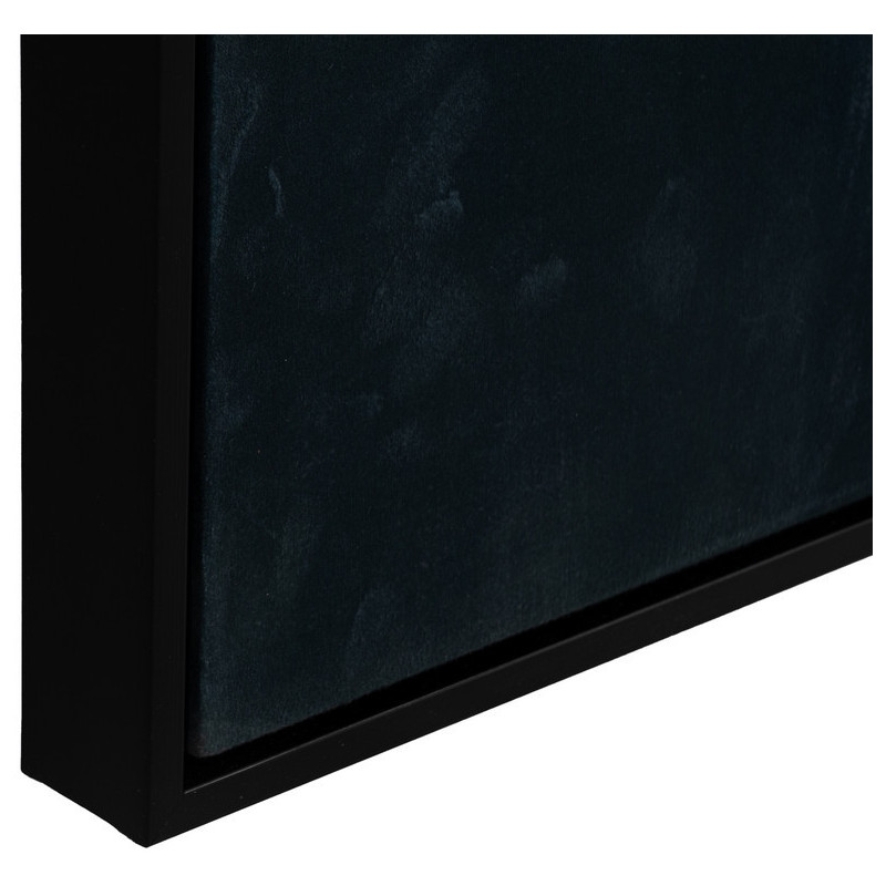 Grande Toile murale imprimée Homme avec chapeau 103x143 Orange Noir Bleu Cadre en PS noir Dorea - 5