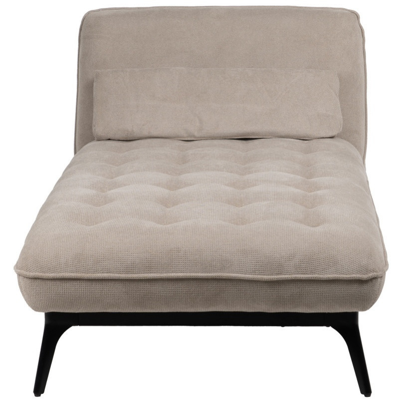 Méridienne d'intérieur moderne en Tissu Taupe Vieilli Métal Noir Elisia - 2