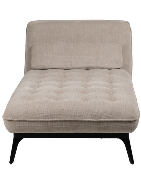 Méridienne d'intérieur moderne en Tissu Taupe Vieilli Métal Noir Elisia - 2