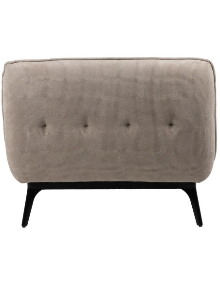 Méridienne d'intérieur moderne en Tissu Taupe Vieilli Métal Noir Elisia - 3