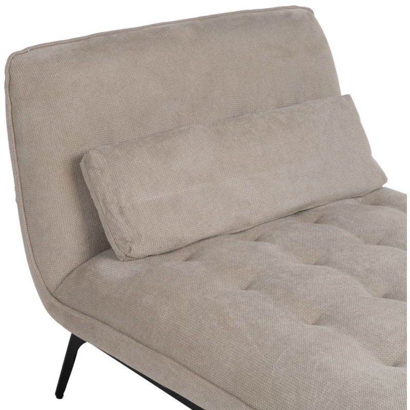 Méridienne d'intérieur moderne en Tissu Taupe Vieilli Métal Noir Elisia - 4