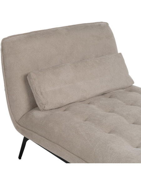 Méridienne d'intérieur moderne en Tissu Taupe Vieilli Métal Noir Elisia - 4