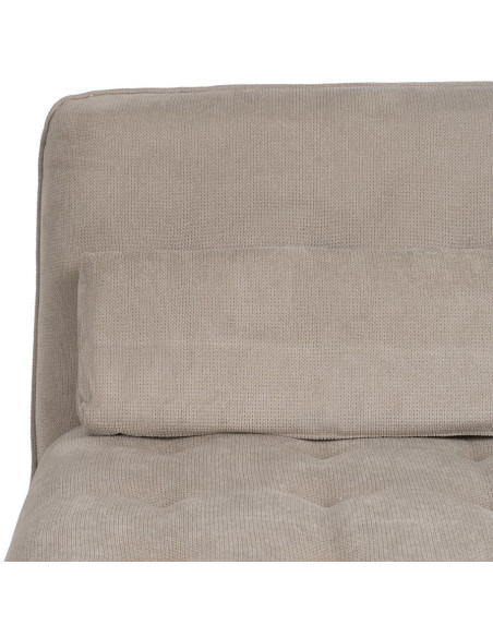 Méridienne d'intérieur moderne en Tissu Taupe Vieilli Métal Noir Elisia - 5