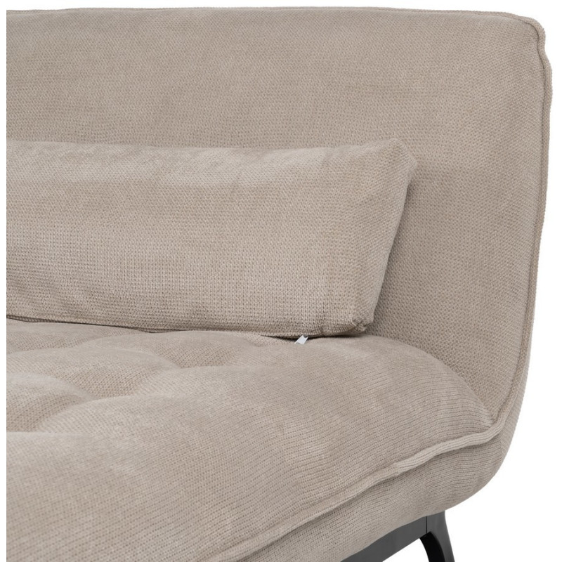 Méridienne d'intérieur moderne en Tissu Taupe Vieilli Métal Noir Elisia - 7