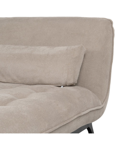 Méridienne d'intérieur moderne en Tissu Taupe Vieilli Métal Noir Elisia - 7