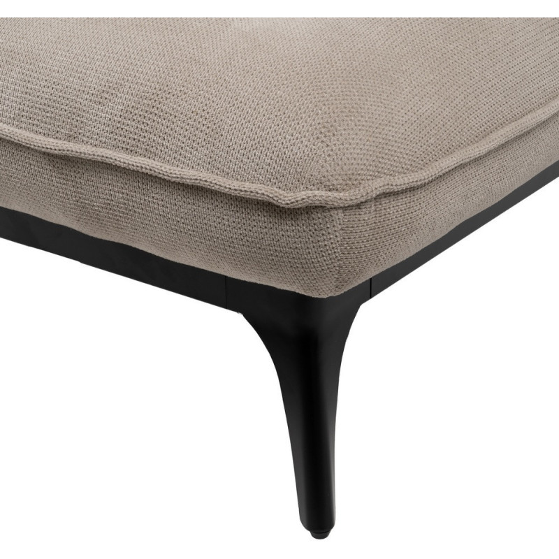 Méridienne d'intérieur moderne en Tissu Taupe Vieilli Métal Noir Elisia - 10