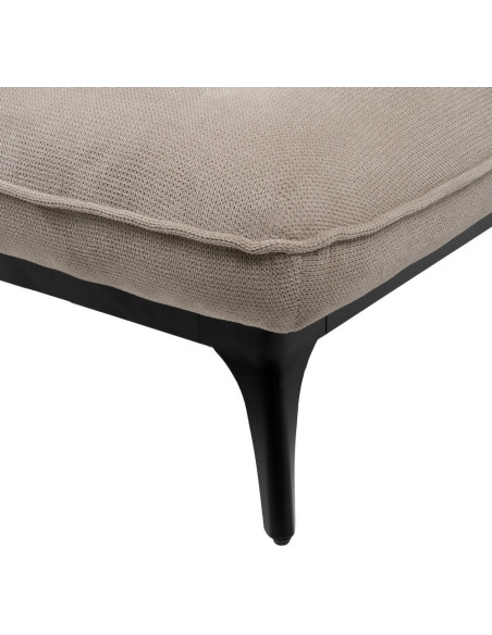 Méridienne d'intérieur moderne en Tissu Taupe Vieilli Métal Noir Elisia - 10