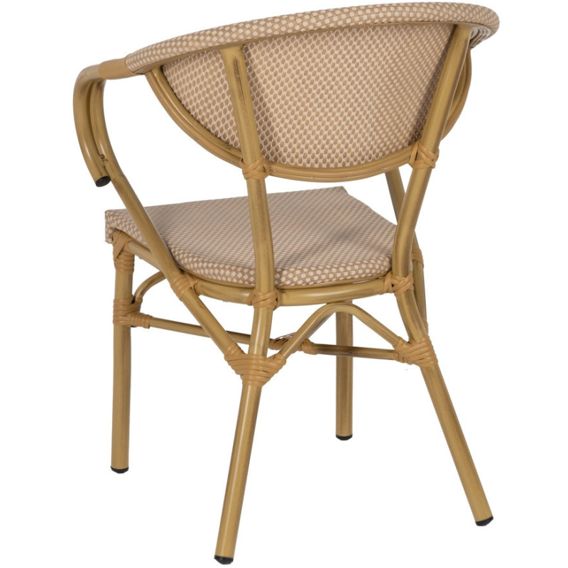 Fauteuil bistrot parisien en Métal Textilène Beige Rainer (Lot de 2) - 2