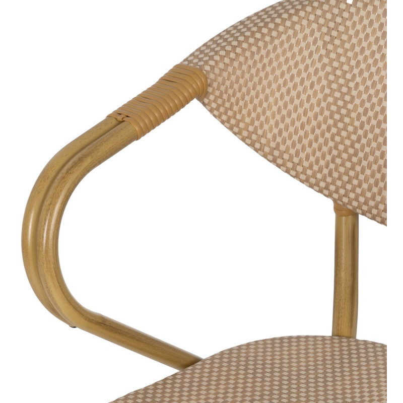 Fauteuil bistrot parisien en Métal Textilène Beige Rainer (Lot de 2) - 4