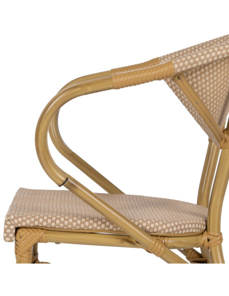 Fauteuil bistrot parisien en Métal Textilène Beige Rainer (Lot de 2) - 5