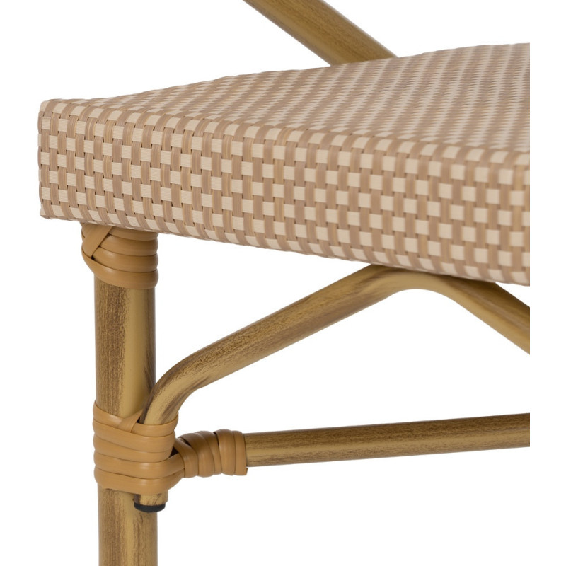 Fauteuil bistrot parisien en Métal Textilène Beige Rainer (Lot de 2) - 6
