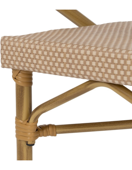 Fauteuil bistrot parisien en Métal Textilène Beige Rainer (Lot de 2) - 6