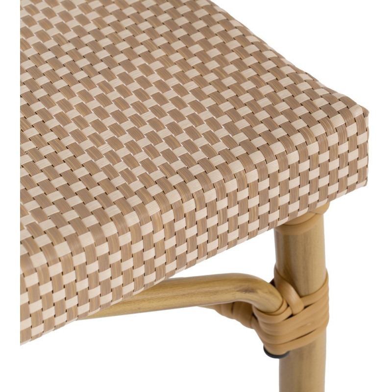 Fauteuil bistrot parisien en Métal Textilène Beige Rainer (Lot de 2) - 8