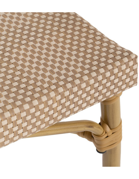 Fauteuil bistrot parisien en Métal Textilène Beige Rainer (Lot de 2) - 8