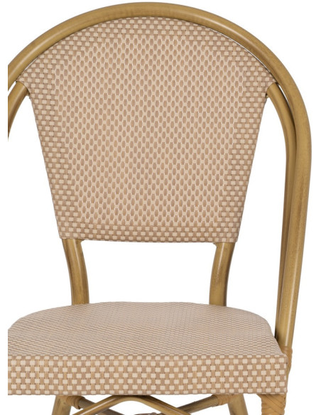 Chaise bistrot parisien en Métal Textilène Beige Luisa (Lot de 2) - 4