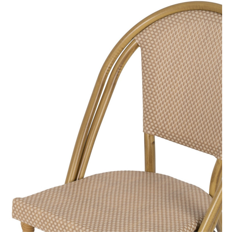 Chaise bistrot parisien en Métal Textilène Beige Luisa (Lot de 2) - 5