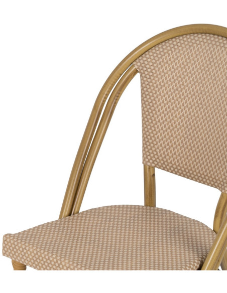 Chaise bistrot parisien en Métal Textilène Beige Luisa (Lot de 2) - 5