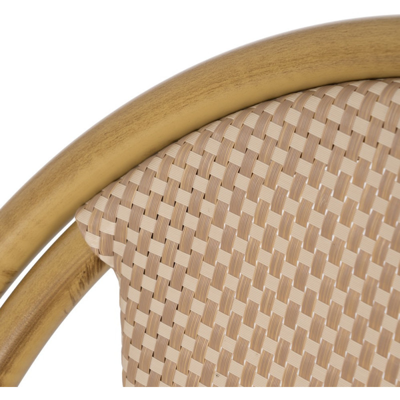 Chaise bistrot parisien en Métal Textilène Beige Luisa (Lot de 2) - 6