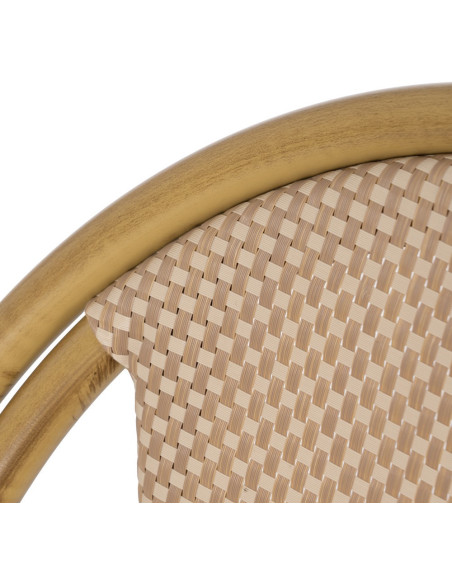 Chaise bistrot parisien en Métal Textilène Beige Luisa (Lot de 2) - 6