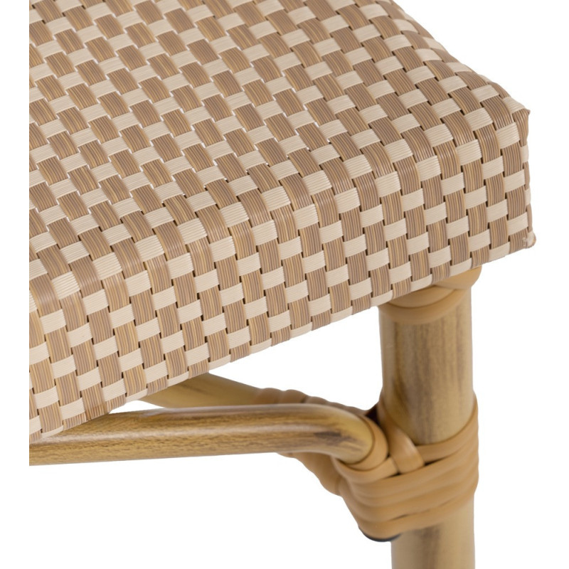 Chaise bistrot parisien en Métal Textilène Beige Luisa (Lot de 2) - 9