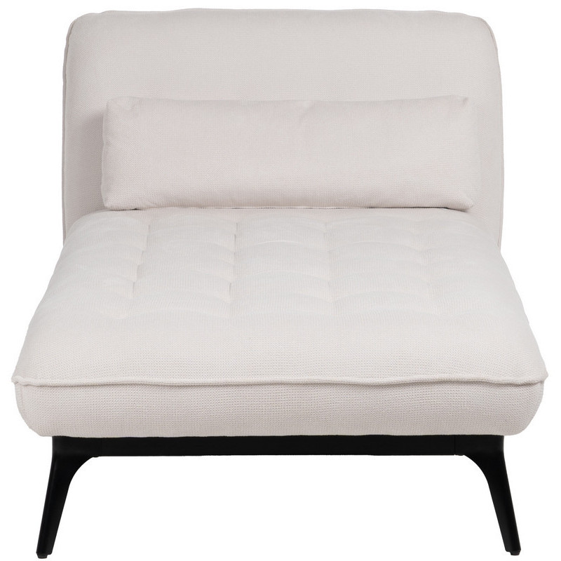 Méridienne d'intérieur moderne en Tissu Blanc crème Métal Noir Elisia - 2