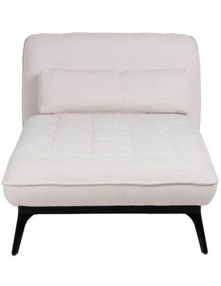 Méridienne d'intérieur moderne en Tissu Blanc crème Métal Noir Elisia - 2