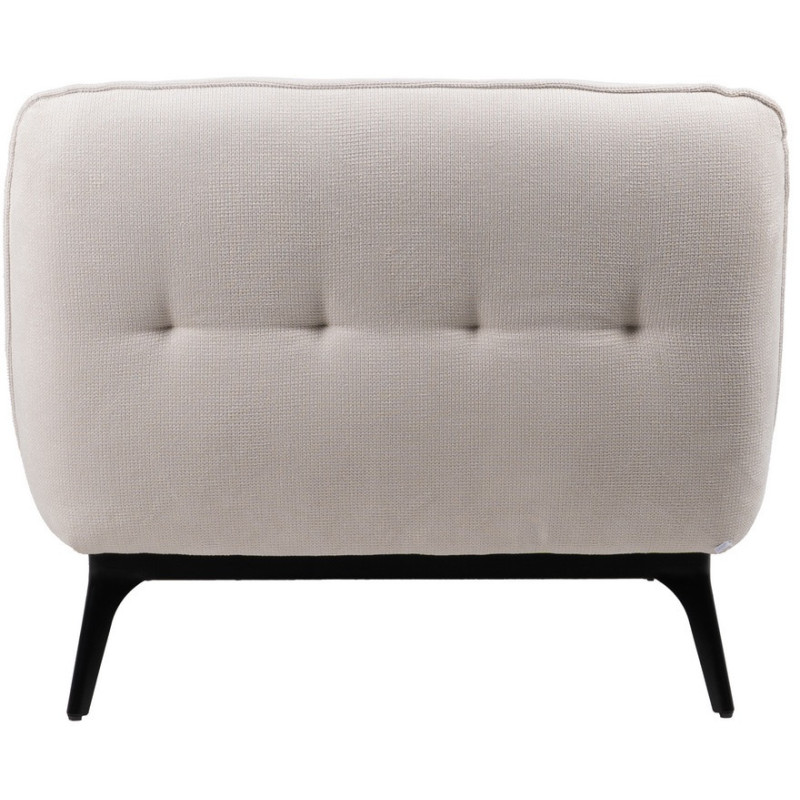 Méridienne d'intérieur moderne en Tissu Blanc crème Métal Noir Elisia - 3