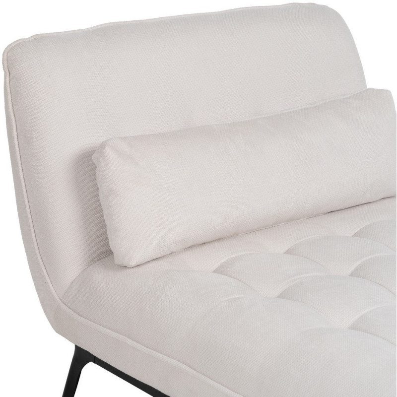 Méridienne d'intérieur moderne en Tissu Blanc crème Métal Noir Elisia - 4