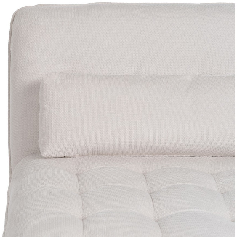 Méridienne d'intérieur moderne en Tissu Blanc crème Métal Noir Elisia - 5
