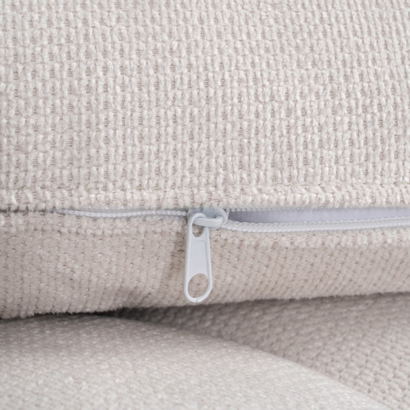 Méridienne d'intérieur moderne en Tissu Blanc crème Métal Noir Elisia - 9