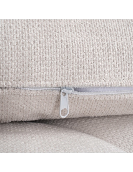 Méridienne d'intérieur moderne en Tissu Blanc crème Métal Noir Elisia - 9