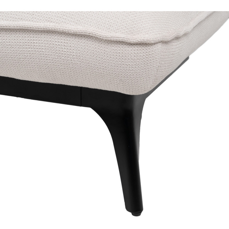 Méridienne d'intérieur moderne en Tissu Blanc crème Métal Noir Elisia - 10
