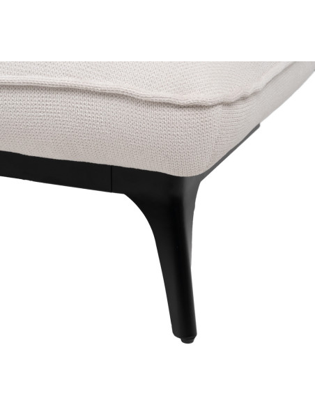 Méridienne d'intérieur moderne en Tissu Blanc crème Métal Noir Elisia - 10