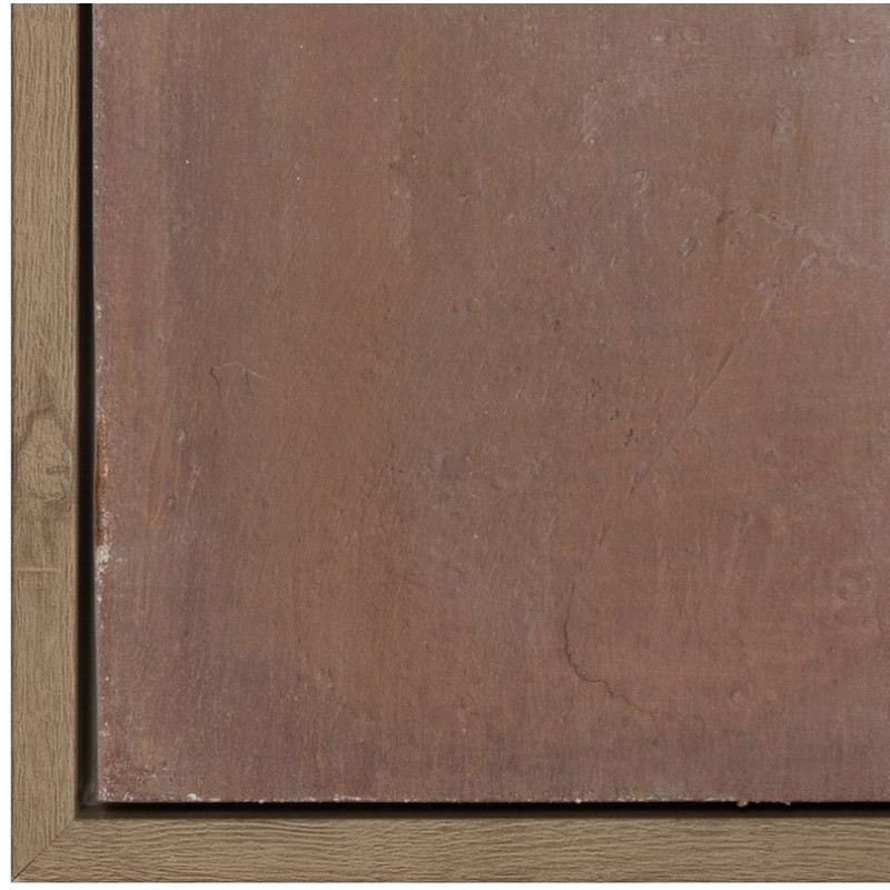 Grande Toile murale peinte abstraite 50x150 Marron Beige Cadre en PS effet bois naturel Naima - 3