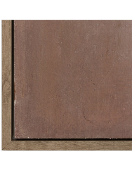 Grande Toile murale peinte abstraite 50x150 Marron Beige Cadre en PS effet bois naturel Naima - 3