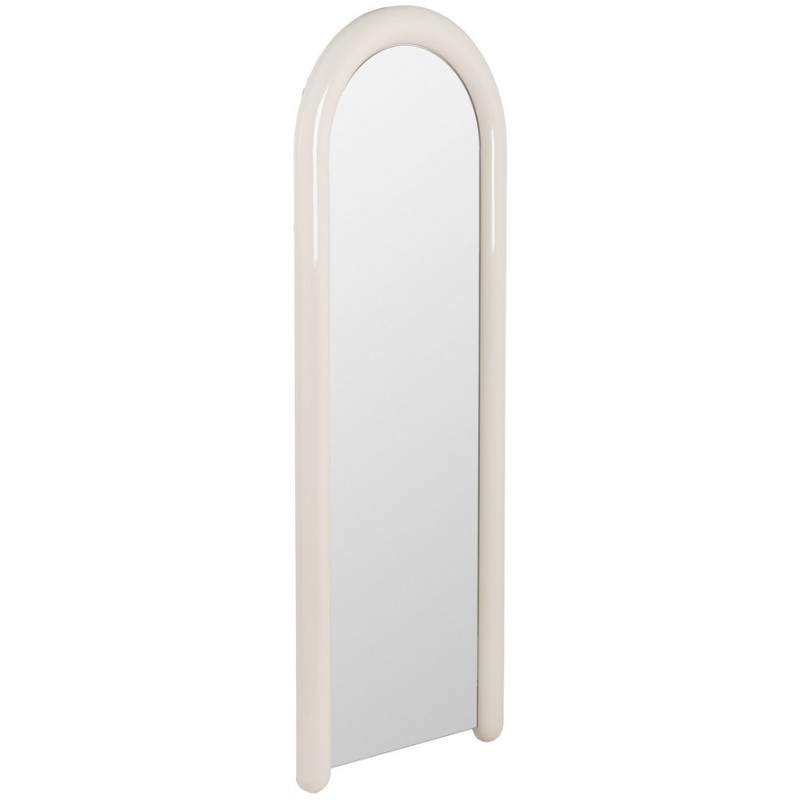 Grand Miroir mural moderne Arrondi 60x160 en Bois MDF Blanc crème Laqué Abla - 1