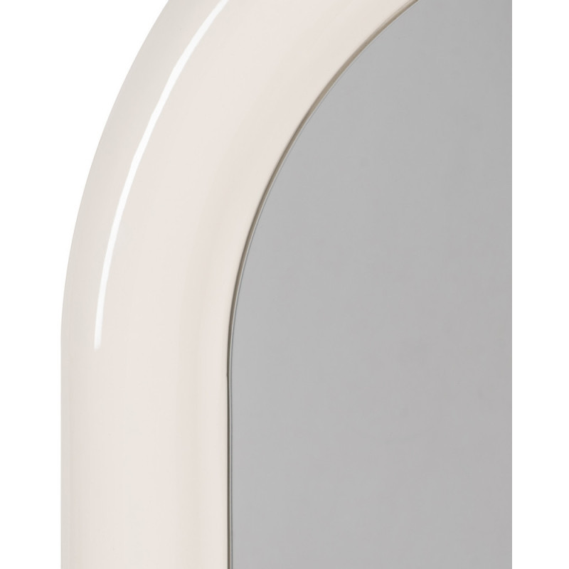 Grand Miroir mural moderne Arrondi 60x160 en Bois MDF Blanc crème Laqué Abla - 3
