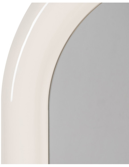 Grand Miroir mural moderne Arrondi 60x160 en Bois MDF Blanc crème Laqué Abla - 3