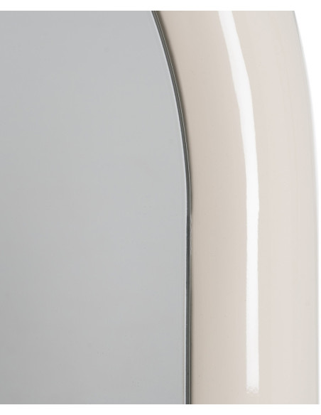 Grand Miroir mural moderne Arrondi 60x160 en Bois MDF Blanc crème Laqué Abla - 4