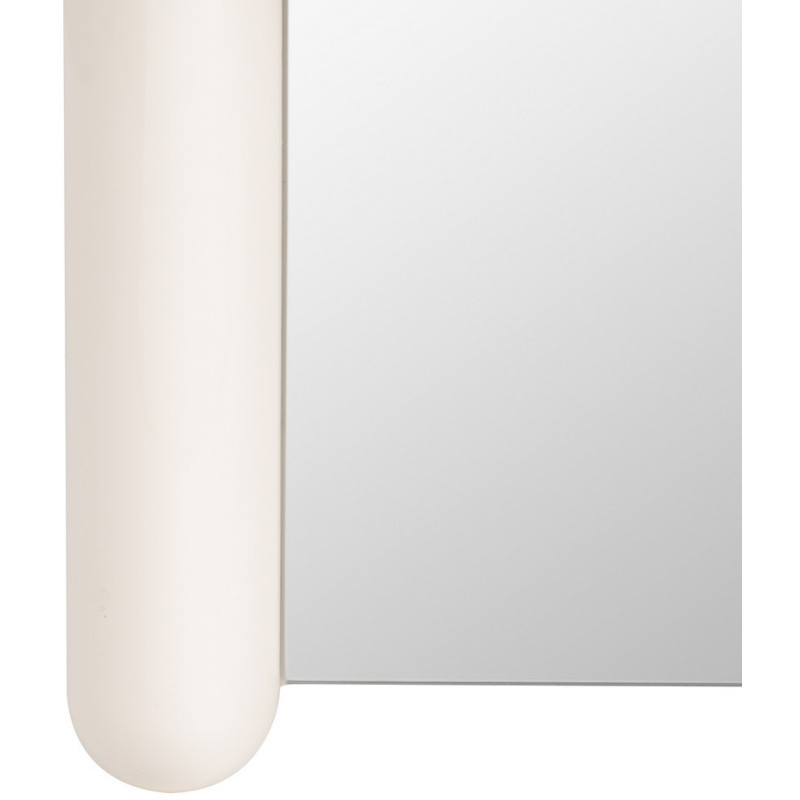 Grand Miroir mural moderne Arrondi 60x160 en Bois MDF Blanc crème Laqué Abla - 5