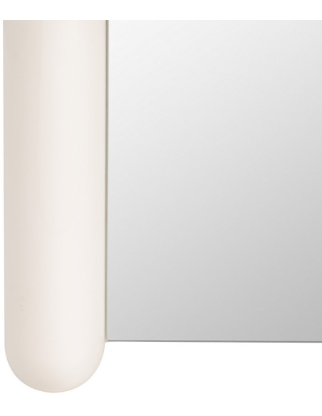 Grand Miroir mural moderne Arrondi 60x160 en Bois MDF Blanc crème Laqué Abla - 5