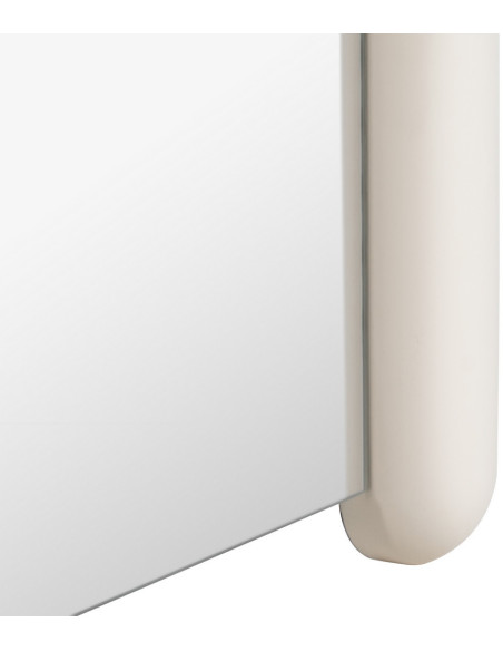 Grand Miroir mural moderne Arrondi 60x160 en Bois MDF Blanc crème Laqué Abla - 6