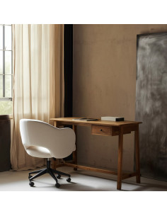 Bureau moderne 1 tiroir en Bois de manguier Naturel Romin - 2