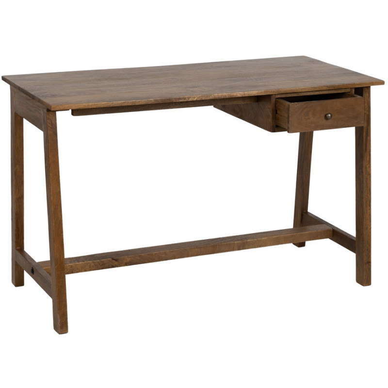 Bureau moderne 1 tiroir en Bois de manguier Naturel Romin - 1