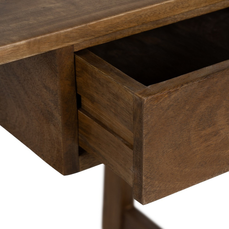 Bureau moderne 1 tiroir en Bois de manguier Naturel Romin - 4