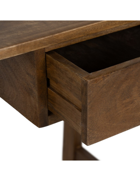 Bureau moderne 1 tiroir en Bois de manguier Naturel Romin - 4