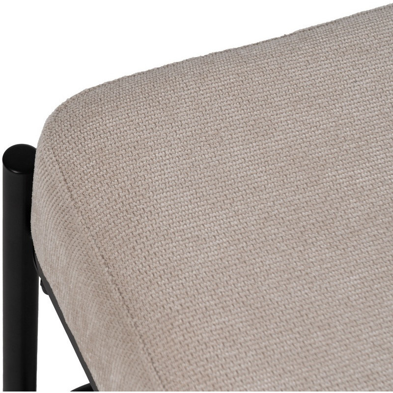 Grande Banquette moderne chic 1 étagère 2 places en Tissu Beige Métal Noir Ulea - 3