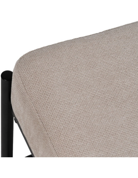 Grande Banquette moderne chic 1 étagère 2 places en Tissu Beige Métal Noir Ulea - 3