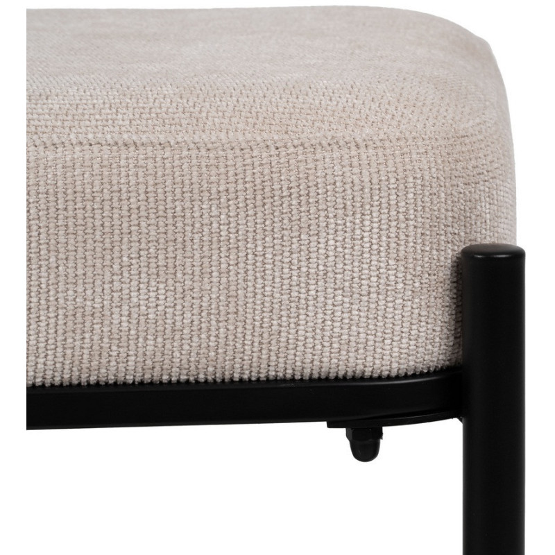 Grande Banquette moderne chic 1 étagère 2 places en Tissu Beige Métal Noir Ulea - 8