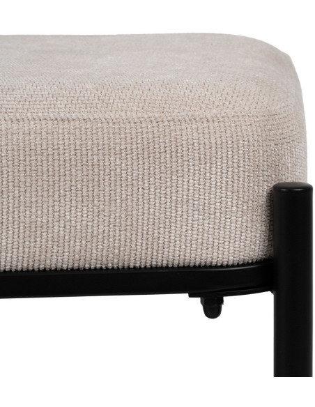 Grande Banquette moderne chic 1 étagère 2 places en Tissu Beige Métal Noir Ulea - 8